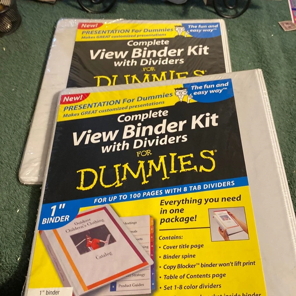 NWOT Set of two complete view binder kits with dividers